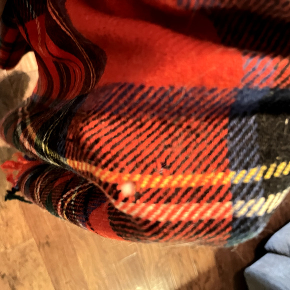 VTG Rally Klad Scotland Wool Travel Rug Tartan Stuart Plaid Blanket Red Blue - Picture 4 of 6